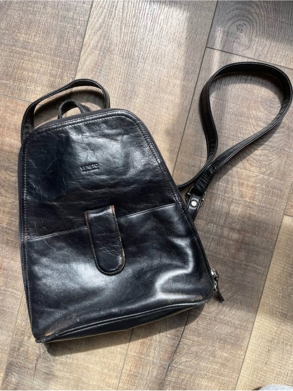 Veneto Leather mini backpack/side bag